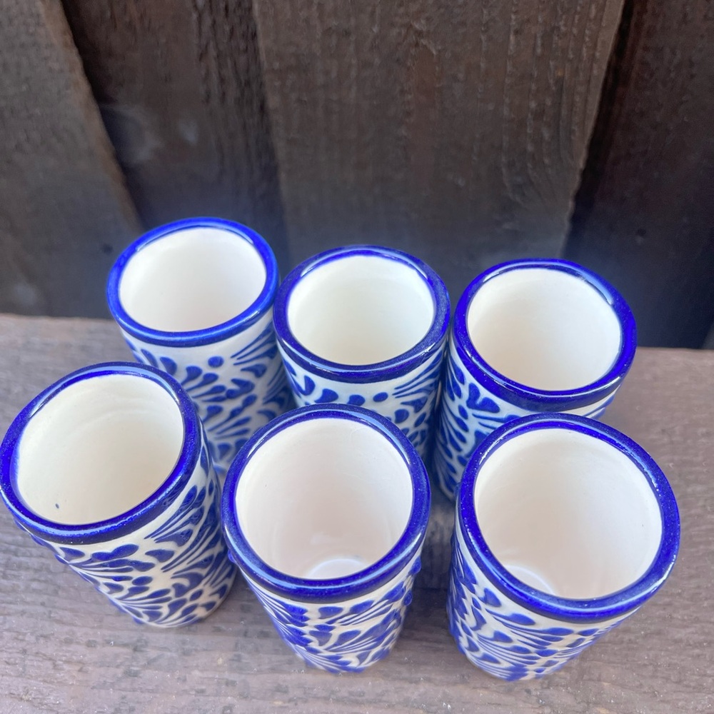 Mexican Talavera Tequila Shot Glasses, Tequileros. - Picture 4 of 4
